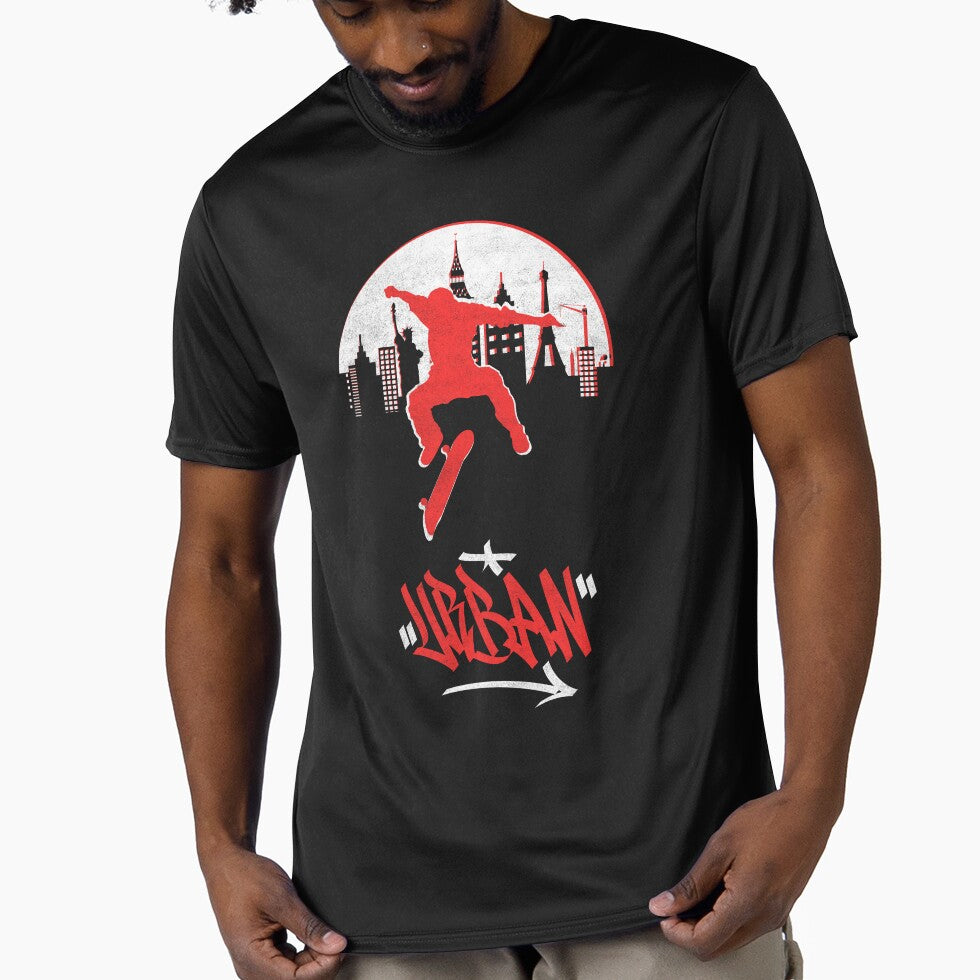 Skyline skateboarding, urban skateboard trick - skateboard by MyMartengo T-Shirts, Hoodie, Sweatshirt (Image 1)