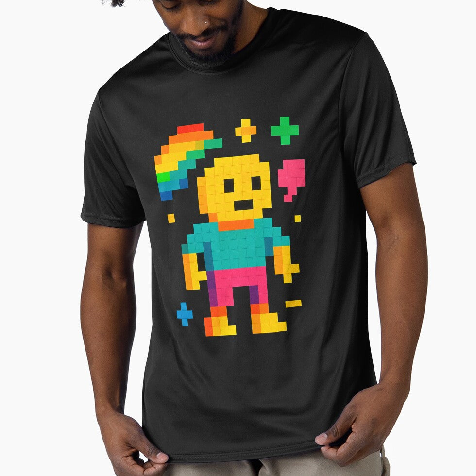 Pixel Rainbow Character – Colorful Retro 8-Bit Style Art by Samuk-Fern