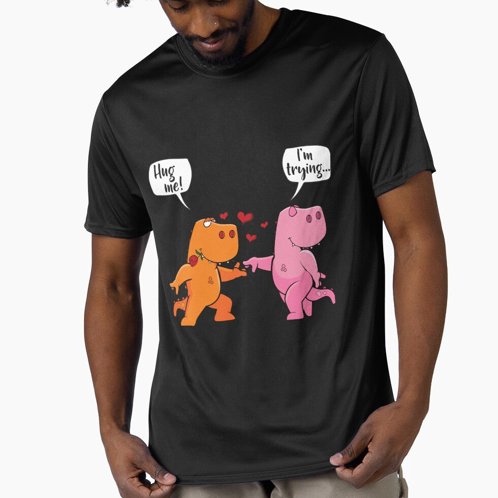 T-Rex Dinosaur Couple Hug Me Valentines Day Funny Girls Boys T-Shirt by StellDesign Hoodie, Sweatshirt (Image 1)