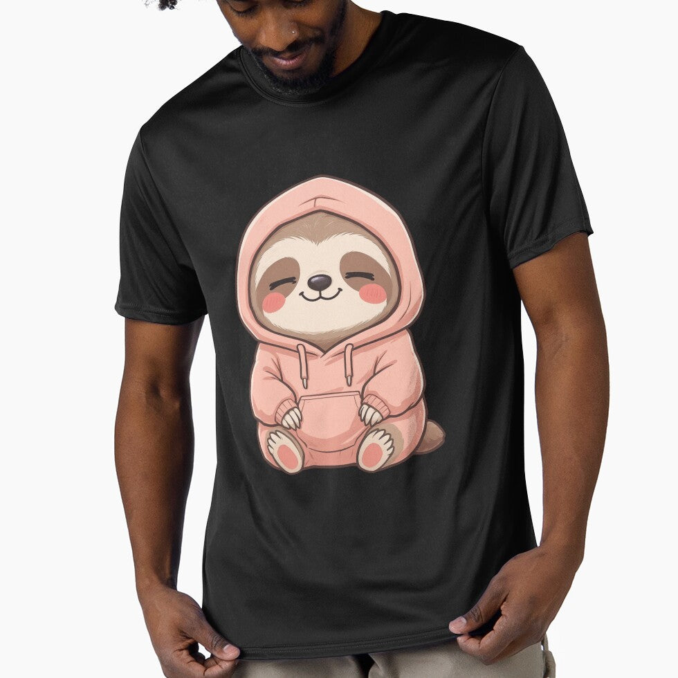 Chill Kawaii Sloth in Hoodie | Funny Lazy Chibi Sloth Cartoon by ColorSplash123 T-Shirts, Sweatshirt (Image 1)
