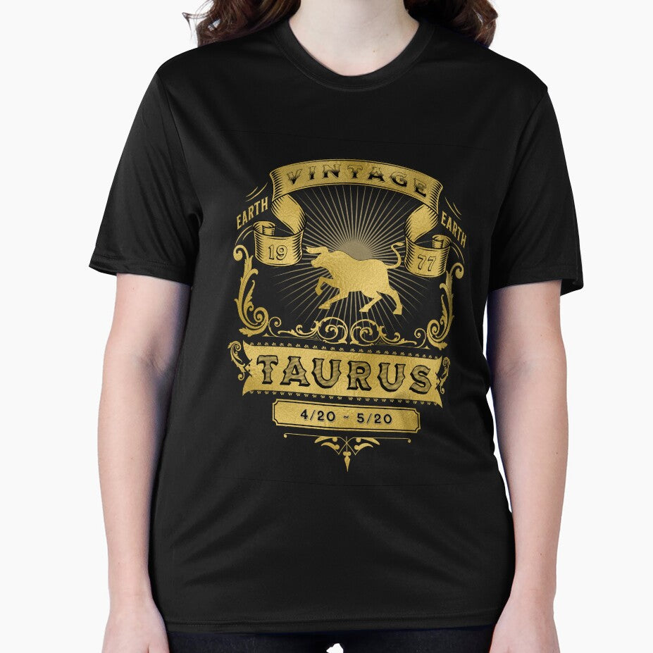 The Zodiac Sign of Taurus Golden Vintage 1977 by rhombusOnion T-Shirts, Hoodie, Sweatshirt | BlankRebels.com (Image 2)