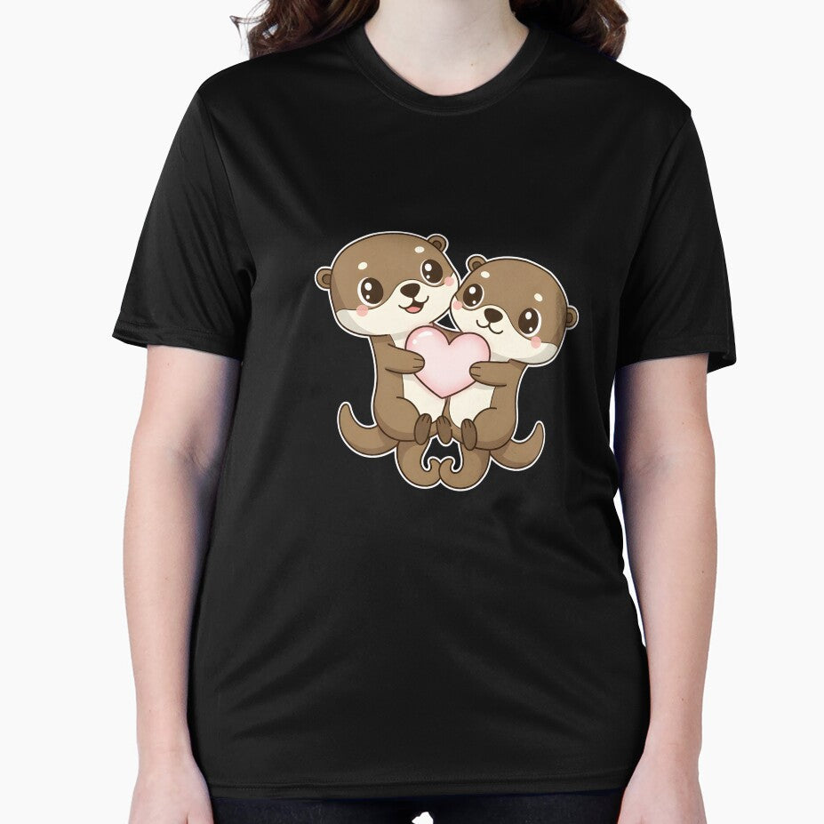 Adorable Otters Holding Heart by Nocturnal-Vines T-Shirts, Hoodie, Sweatshirt | BlankRebels.com (Image 2)