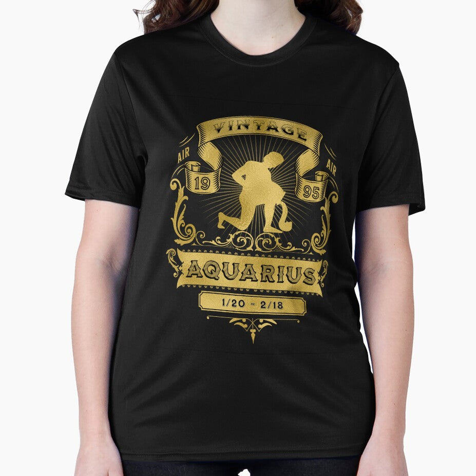 The Zodiac Sign of Aquarius Golden Vintage 1995 by rhombusOnion T-Shirts, Hoodie, Sweatshirt | BlankRebels.com (Image 2)