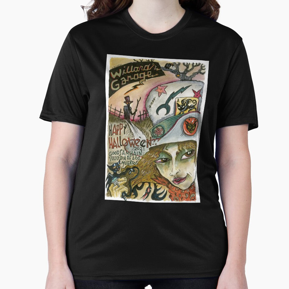 Halloween Black Cat Samhain Wes Freed Willard's Garage by WEBuyApparel T-Shirts, Hoodie, Sweatshirt (Image 2)