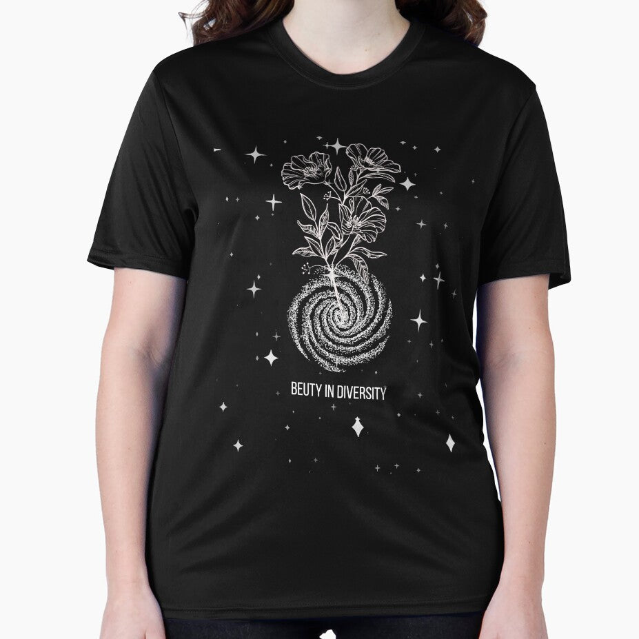 starry Galaxy Flower black and white mode by MotiArtTeeshop T-Shirts, Hoodie, Sweatshirt | BlankRebels.com (Image 2)