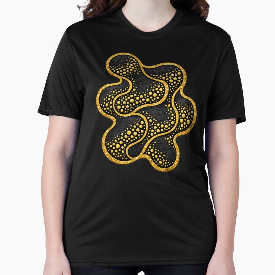 Black & Gold Abstract Bubble Art – Luxury Modern Textured Design by NB-Artmagic T-Shirts, Hoodie, Sweatshirt (Image 2)