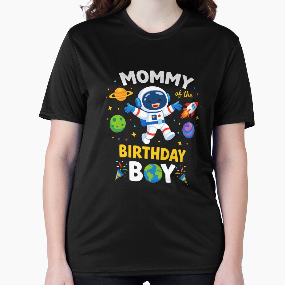 Mommy Of The Birthday Boy Space Birthday Celebration Mother Son by Nocturnal-Vines T-Shirts, Hoodie, Sweatshirt (Image 2)