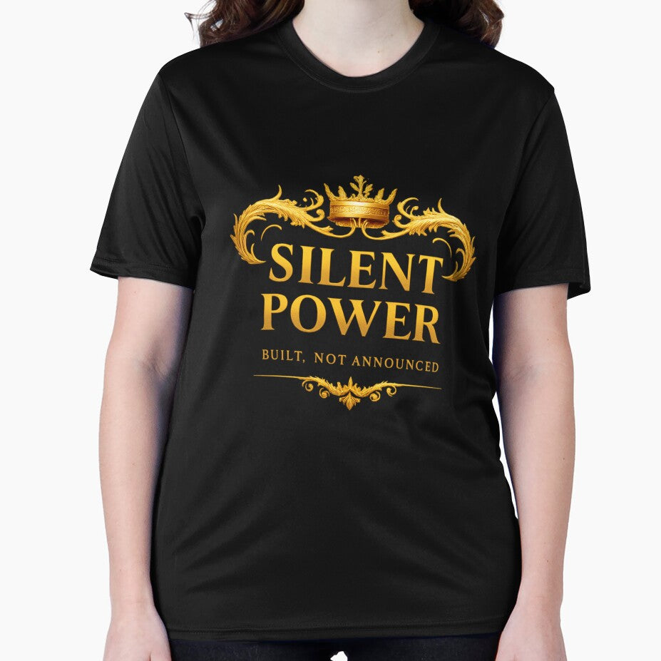 Silent Power – Minimal Luxury Motivational Quote Design by Awezecotrend T-Shirts, Hoodie, Sweatshirt (Image 2)