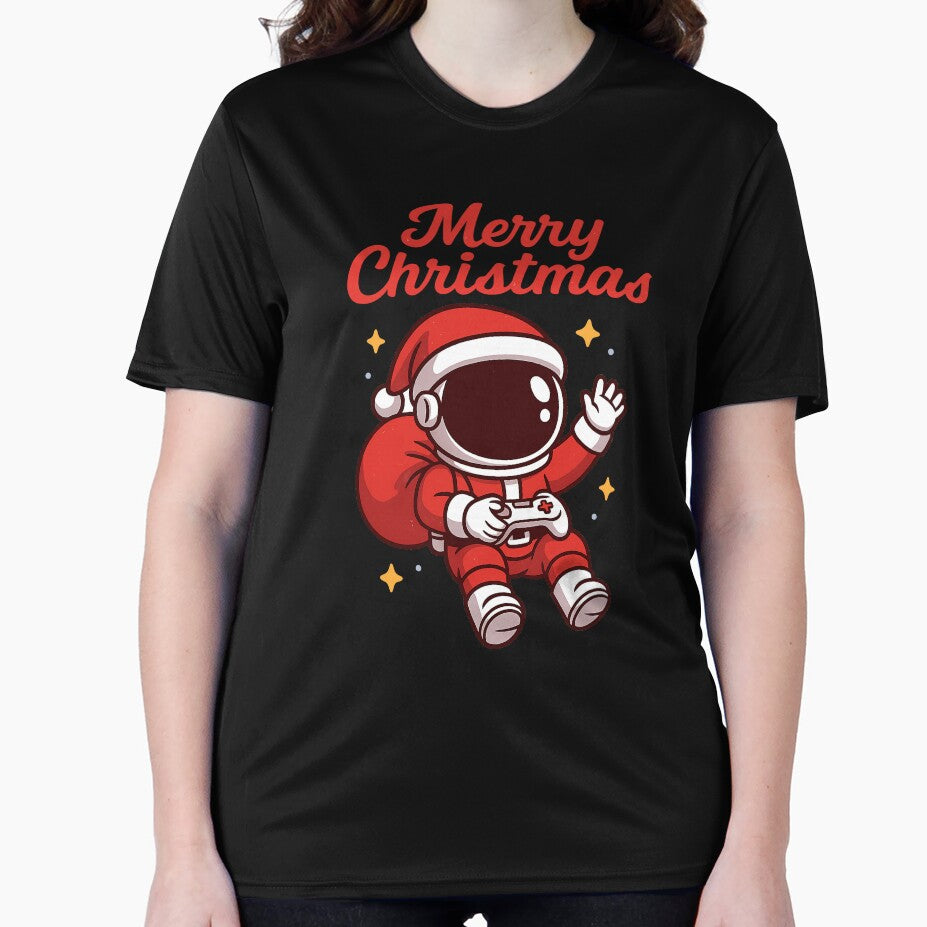 Santa Astronaut – Cute Merry Christmas Space Gamer Design by SweetandSpicylife T-Shirts, Hoodie, Sweatshirt (Image 2)