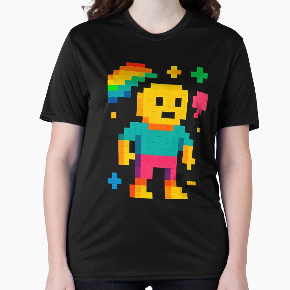 Pixel Rainbow Character – Colorful Retro 8-Bit Style Art by Samuk-Fern