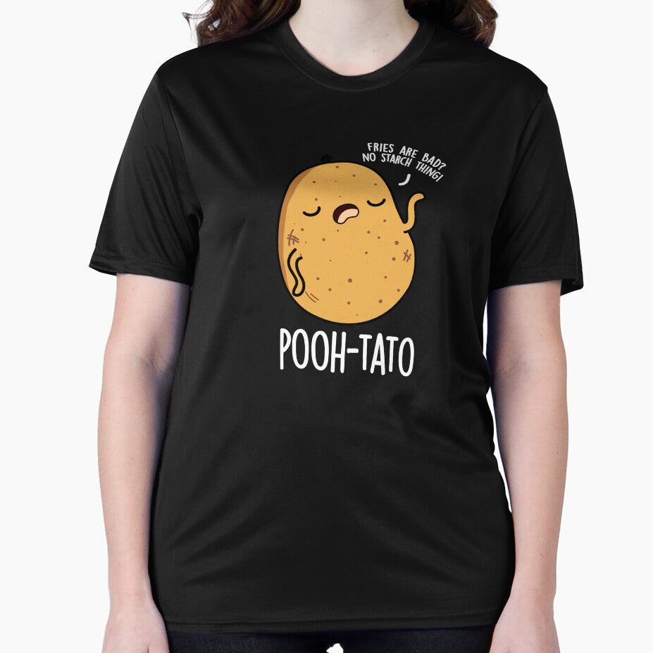 Pooh-tato Funny Potato Pun (Dark BG) by punnybone