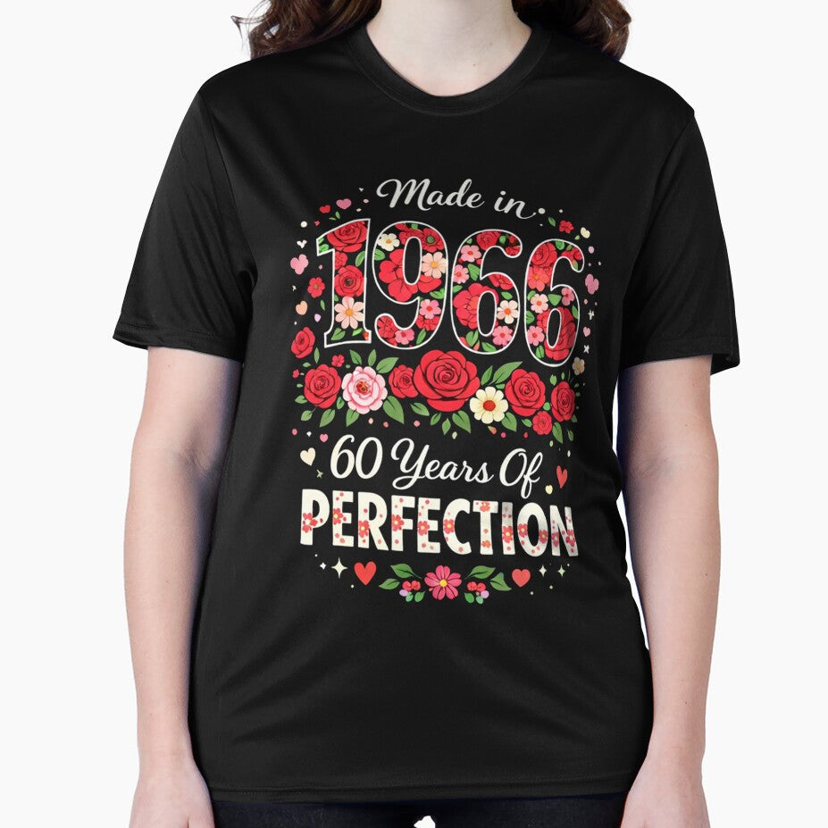 Made In 1966 Floral 60th Milestone Girly by Run to Creations T-Shirts, Hoodie, Sweatshirt | BlankRebels.com (Image 2)