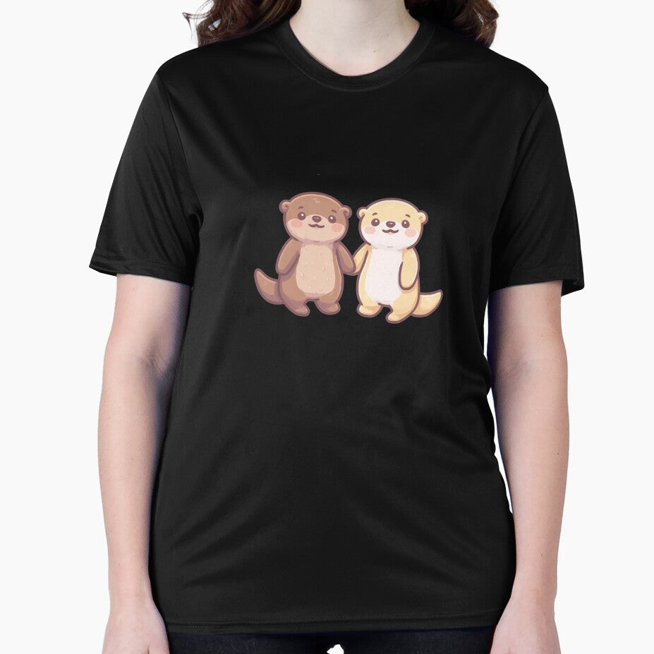 kawaii otters holding hands by CollieCreates T-Shirts, Hoodie, Sweatshirt | BlankRebels.com (Image 2)