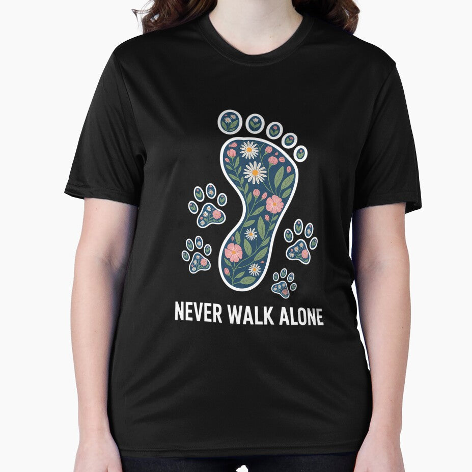 Alone Never Paw Walking Dog Flower Animal Pet Lover by EllenJast T-Shirts, Hoodie, Sweatshirt | BlankRebels.com (Image 2)