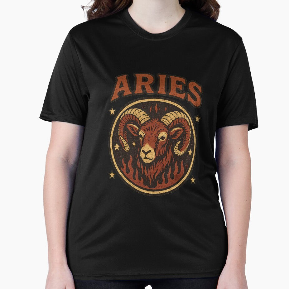Vintage Aries Zodiac Design – Retro Ram Astrology Art by Grav1n T-Shirts, Hoodie, Sweatshirt | BlankRebels.com (Image 2)