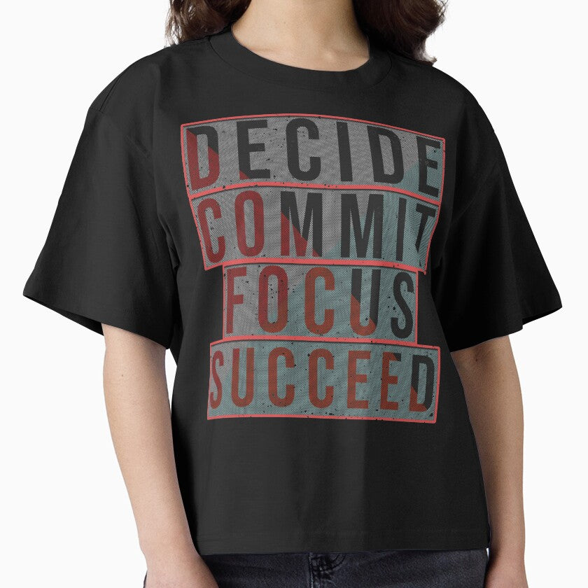 Decide,Commit,focus,Succeed by Designhub1000 T-Shirts, Hoodie, Sweatshirt | BlankRebels.com (Image 1)