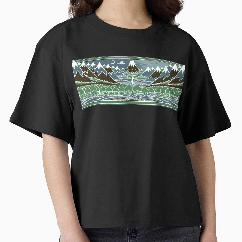 Forest mountain path in the style of J.R.R.Tolkien by Designwebjae T-Shirts, Hoodie, Sweatshirt | BlankRebels.com (Image 1)