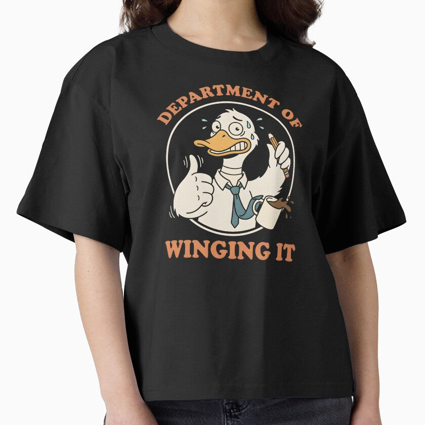 Office Humor Funny Employee Department Of Winging It Funny Goose Sarcastic Quotes by DemureArtsy T-Shirts,... (Image 1)