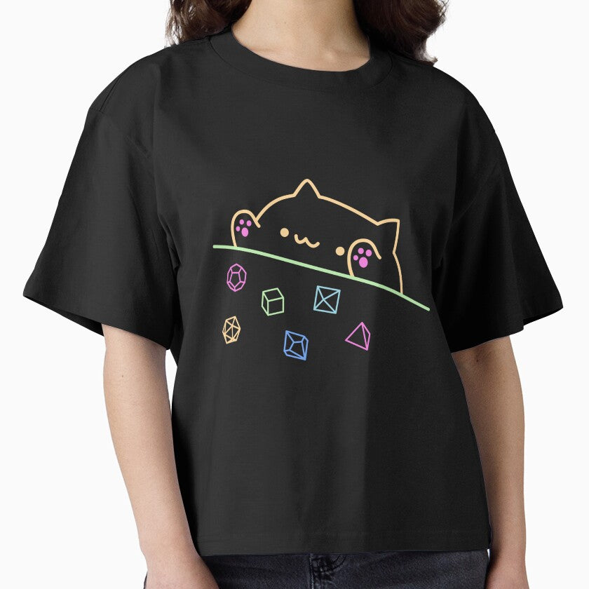 Neon DnD Cat by ShirtGoblin T-Shirts, Hoodie, Sweatshirt | BlankRebels.com (Image 1)