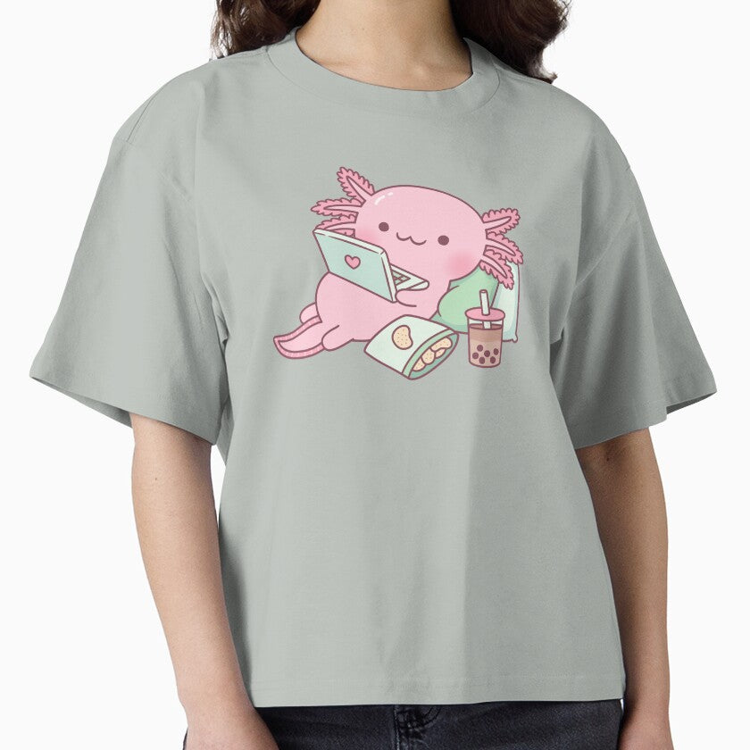 Cute Chilling Axolotl by rustydoodle T-Shirts, Hoodie, Sweatshirt | BlankRebels.com (Image 1)