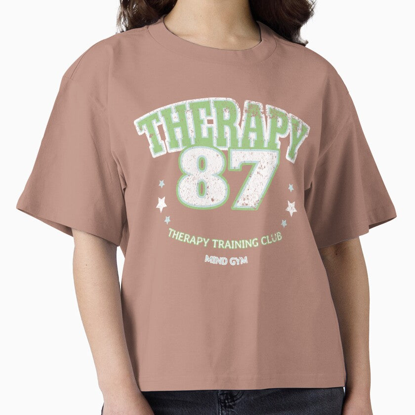 Therapy 87 Mind Gym – Retro Varsity Mental Health Design by RealLifeMerchies T-Shirts, Hoodie, Sweatshirt (Image 1)