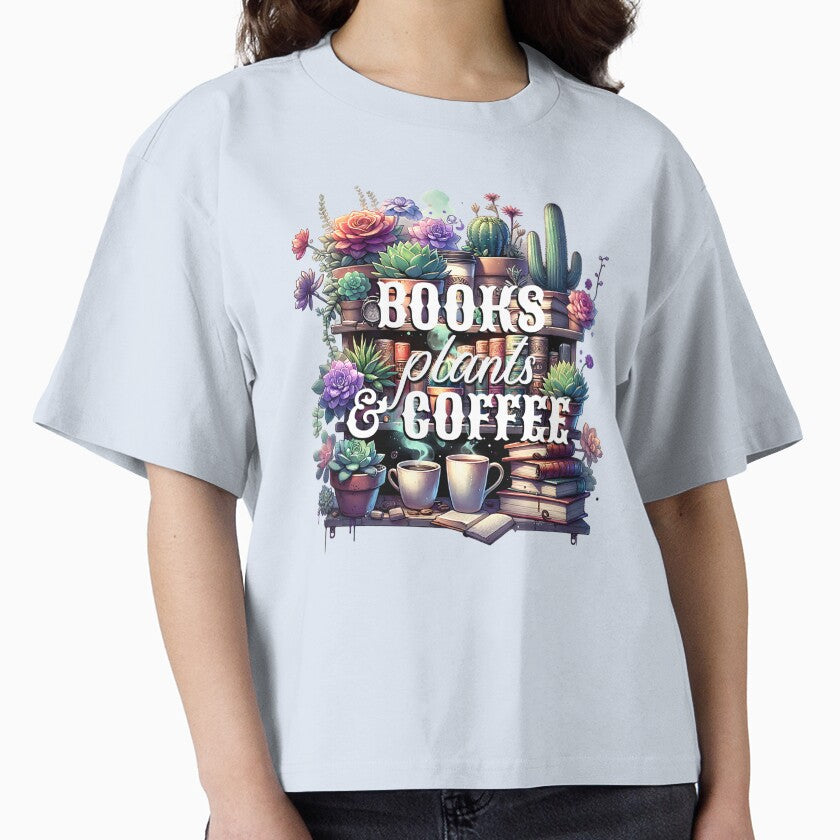 Books, Plants, and Coffee by Bearbones81 T-Shirts, Hoodie, Sweatshirt | BlankRebels.com (Image 1)