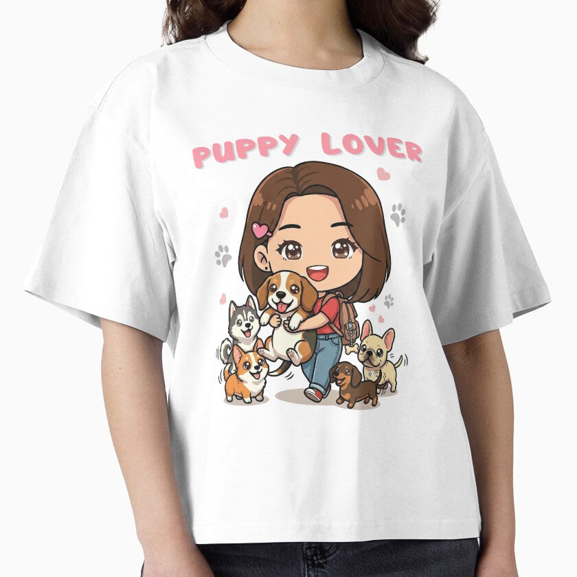Puppy Lover Cozy Day – Cute Girl with Dogs Feel Good Weekend Aesthetic by Beeform T-Shirts, Hoodie, Sweatshirt (Image 1)