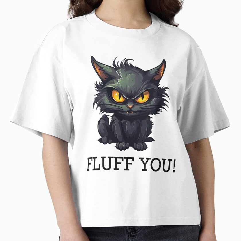 Baby Black Cat - Fluff You (Black Lettering) by VelvetRoom