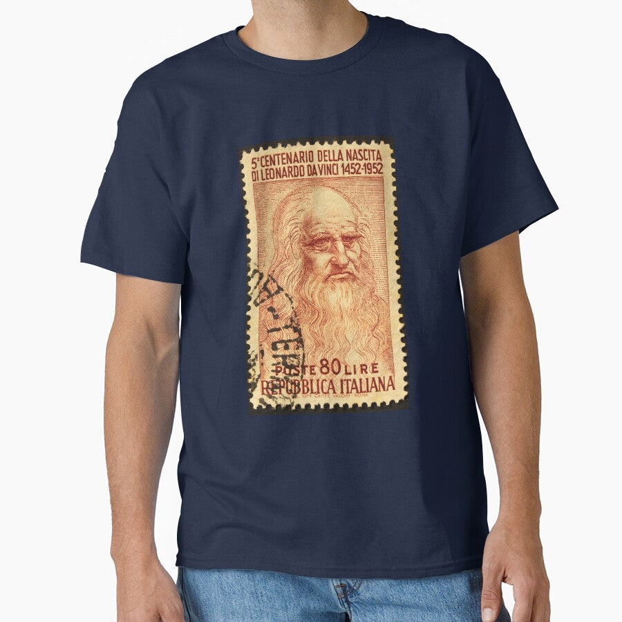 Leonardo Da Vinci Stamp Print Logo by BLTD.Global Revolution T-Shirts, Hoodie, Sweatshirt | BlankRebels.com (Image 1)