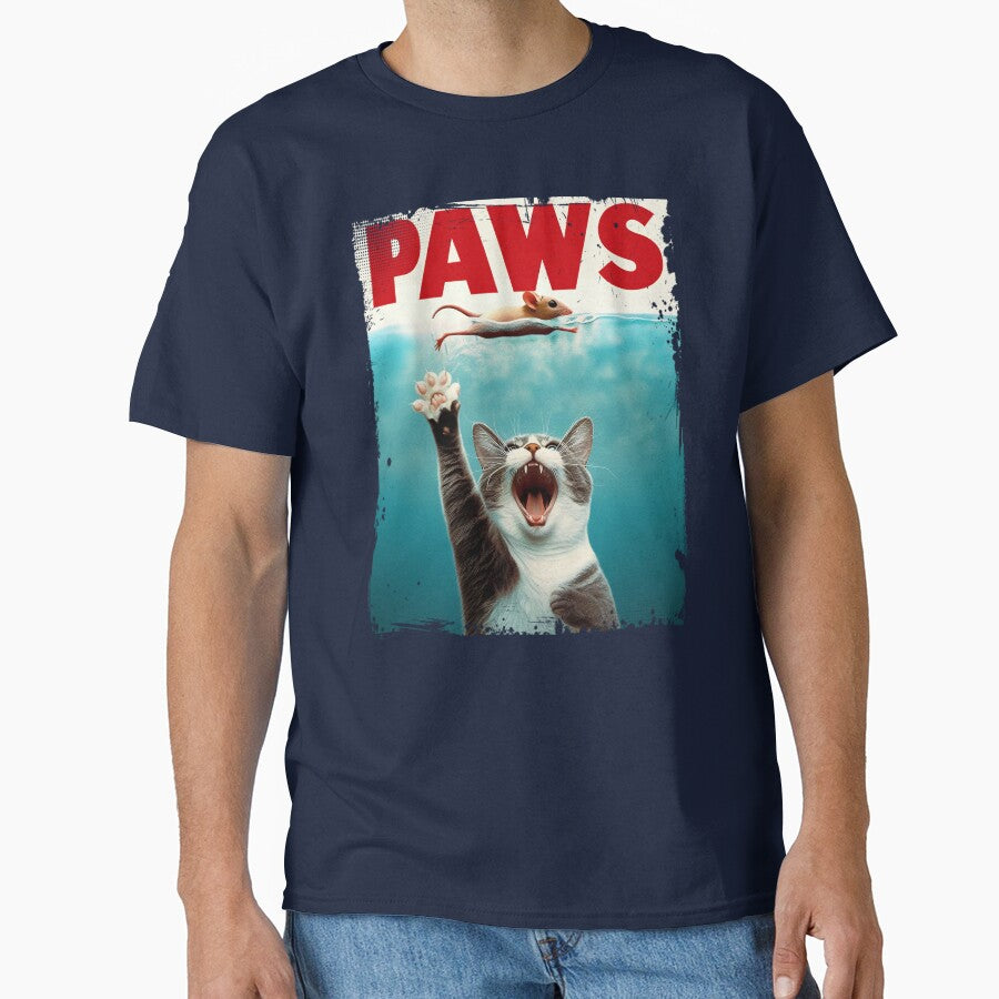 Jaws Paws Funny Cat Catching Mouse T-Shirts, Hoodie, Sweatshirt