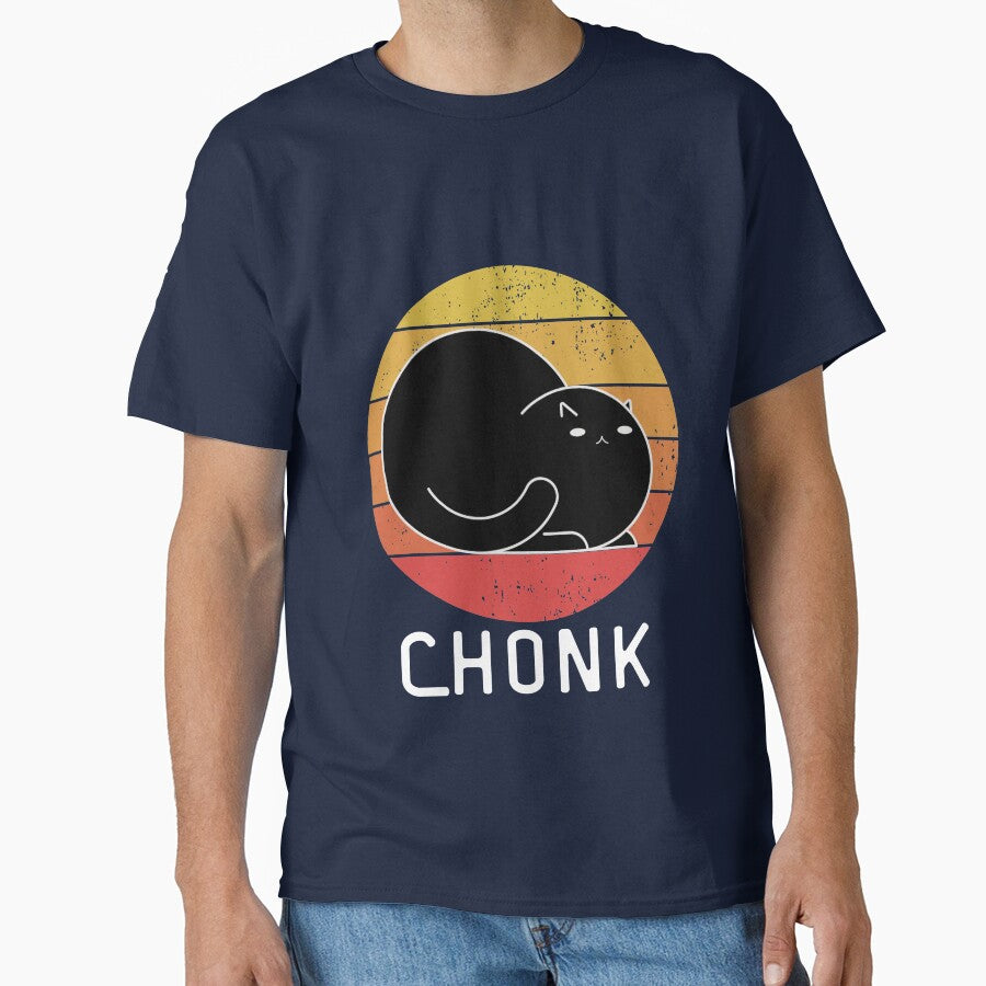Funny Fat Cat Design Retro Vintage Chonk Cat For Cat Lovers by Kaladzishop T-Shirts, Hoodie, Sweatshirt (Image 1)