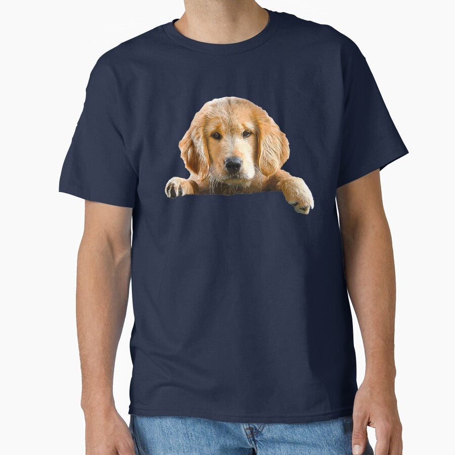 Golden retriever puppy - cute art by Elarex T-Shirts, Hoodie, Sweatshirt | BlankRebels.com (Image 1)