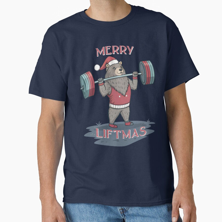 Merry Liftmas – Muscular Christmas Bear Lifting Weights by PLisasPets T-Shirts, Hoodie, Sweatshirt (Image 1)