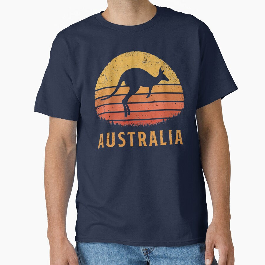 Australia Retro Kangaroo by TigerTom Design T-Shirts, Hoodie, Sweatshirt | BlankRebels.com (Image 1)