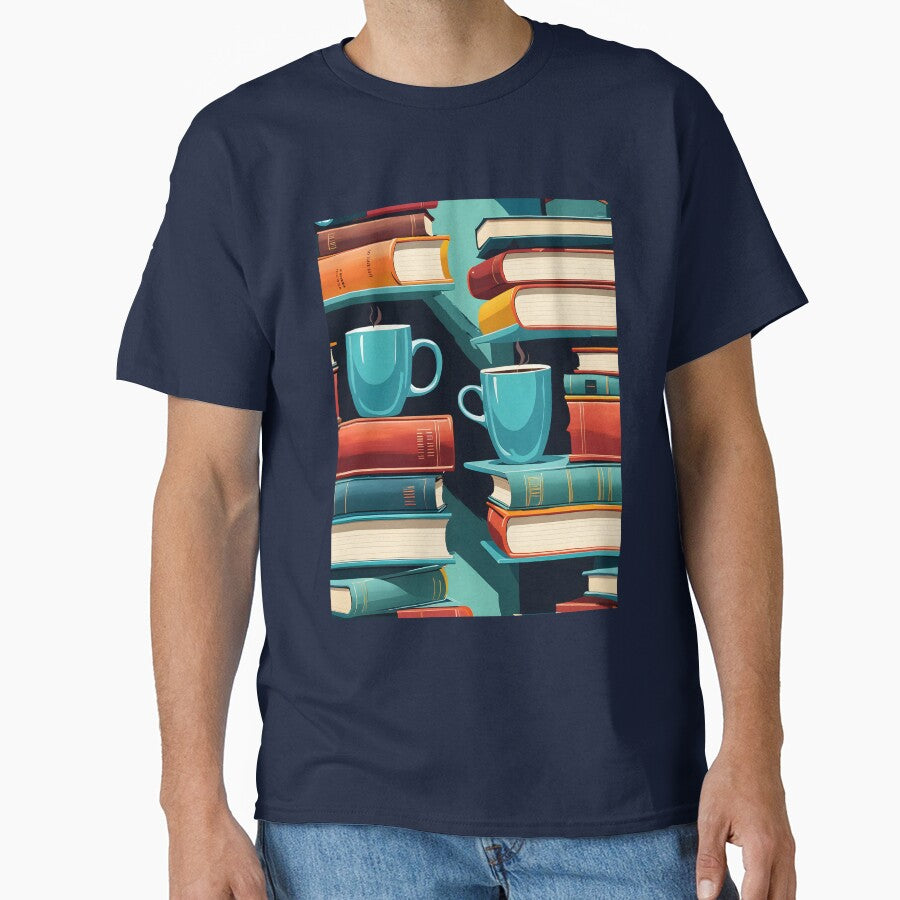 Stack of Books Coffee Mugs - Books And Coffee Lovers by Wiss2Arts T-Shirts, Hoodie, Sweatshirt | BlankRebels.com (Image 1)