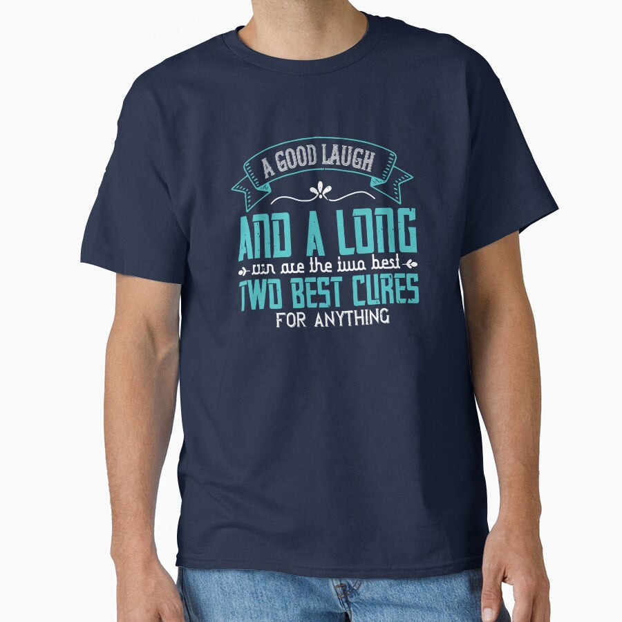 A Good Laugh and a Long Run – Running Quote Typography by DavidMay T-Shirts, Hoodie, Sweatshirt | BlankRebels.com (Image 1)
