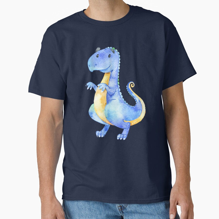 Blue Watercolor Dinosaur by madtoyman T-Shirts, Hoodie, Sweatshirt | BlankRebels.com (Image 1)