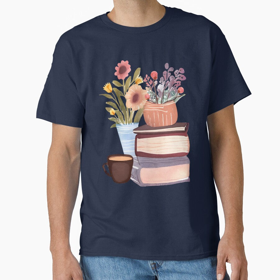 Books and Coffee and Flowers by FarmOfCuties T-Shirts, Hoodie, Sweatshirt | BlankRebels.com (Image 1)