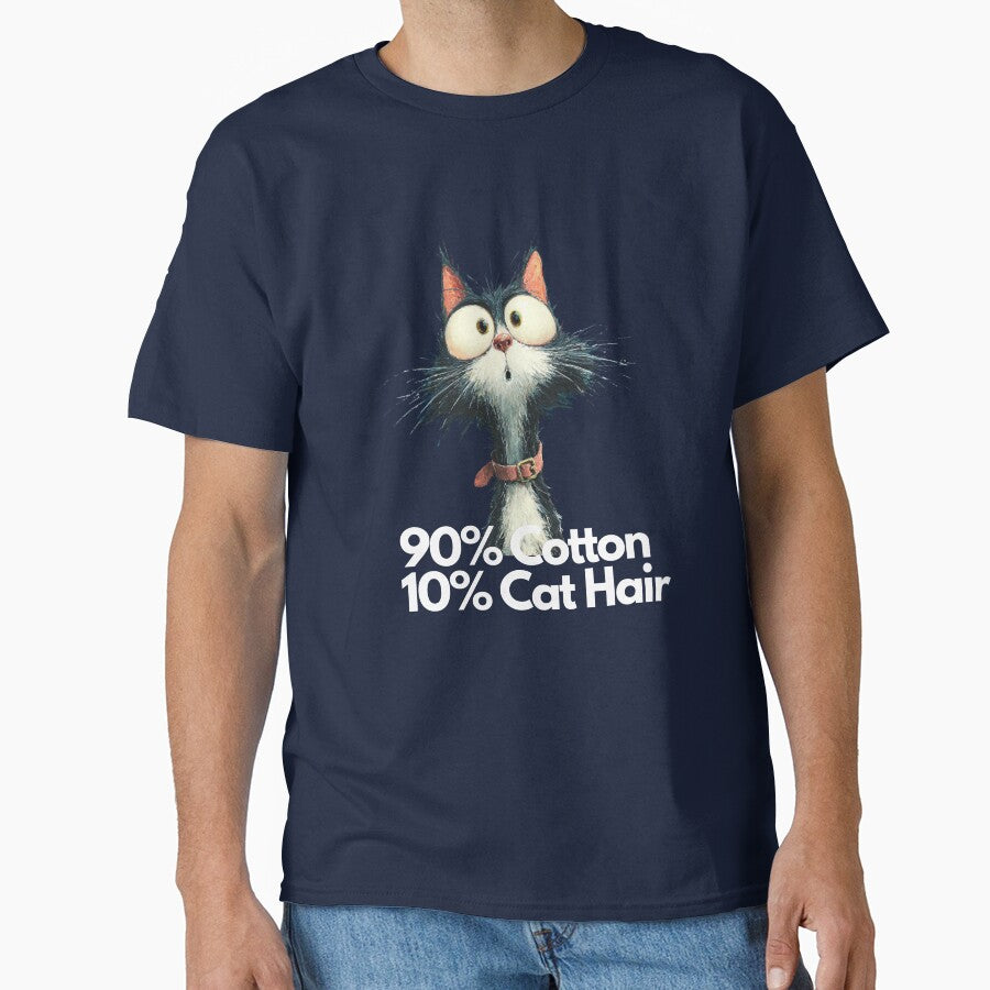 90% Cotton 10% Cat Hair Funny Cat T-Shirt Hoodie– Cute Feline Humor Gift for Cat Lovers by daila70 Sweatshirt (Image 1)