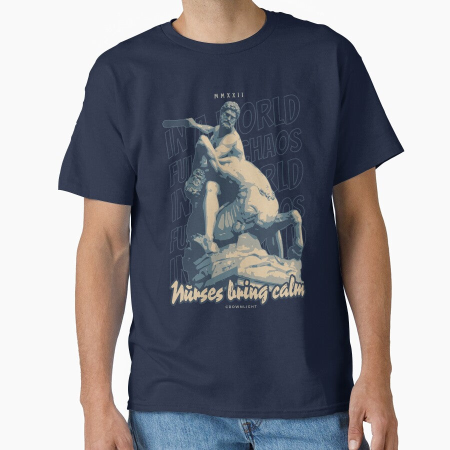 In a world full of chaos, nurses bring calm - Nurse Daily by CROWNLIGHT T-Shirts, Hoodie, Sweatshirt (Image 1)