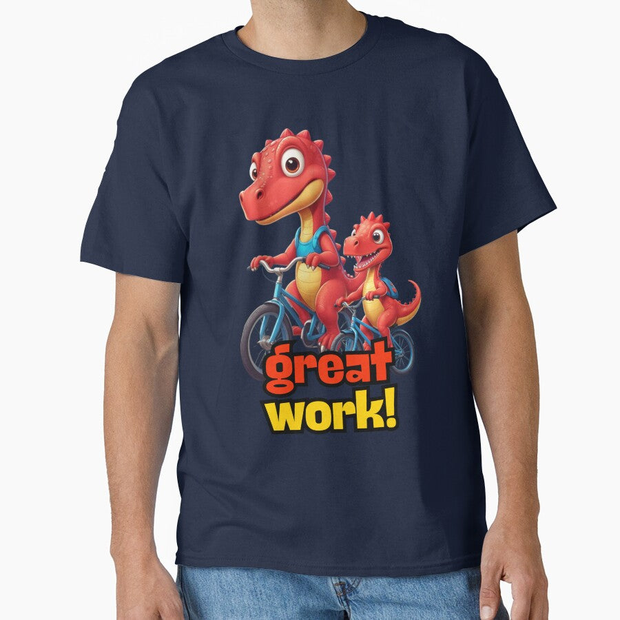Mommy dinosaur and baby dinosaur on a bicycle by KIDS-PRINTS T-Shirts, Hoodie, Sweatshirt | BlankRebels.com (Image 1)