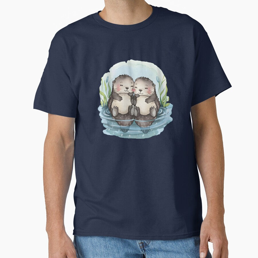 Otters Holding Hands by WANBASTEN T-Shirts, Hoodie, Sweatshirt | BlankRebels.com (Image 1)