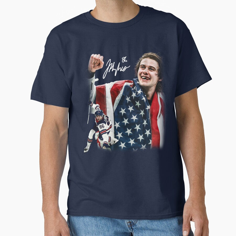 Jack Hughes USA Olympic Gold Medal Hockey by issacsage T-Shirts, Hoodie, Sweatshirt | BlankRebels.com (Image 1)
