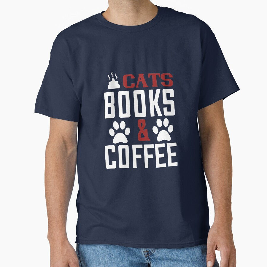 Cats, books and coffee by Taz-Clothing T-Shirts, Hoodie, Sweatshirt | BlankRebels.com (Image 1)