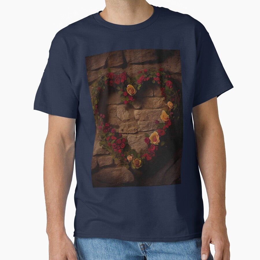 Copy of floral heart ring design on a stone wall 4 both vintage and modern floral wallpaper background new for... (Image 1)