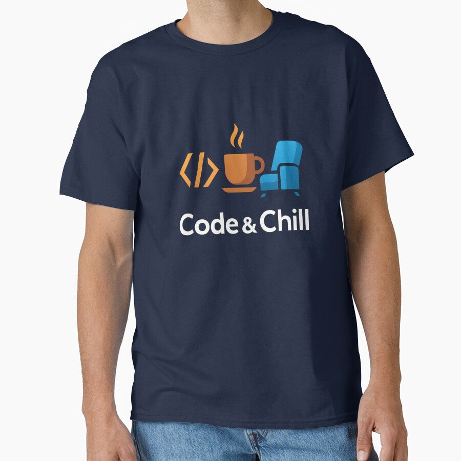 Code & Chill – Minimal Tech Badge Tee/Hoodie by TONSNAP Sweatshirt | BlankRebels.com (Image 1)