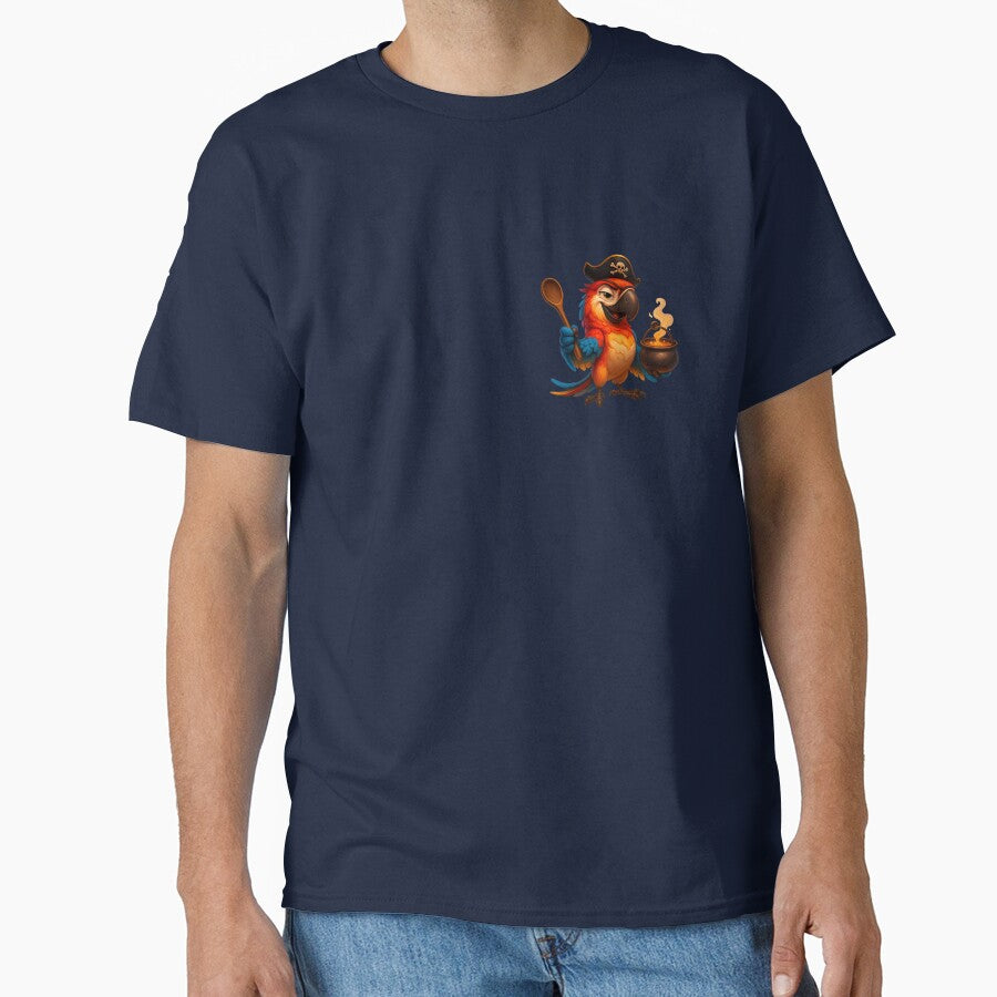 Pirate Parrot Chef T-Shirt – Colorful Macaw Apparel by MarandSviet Hoodie, Sweatshirt | BlankRebels.com (Image 1)