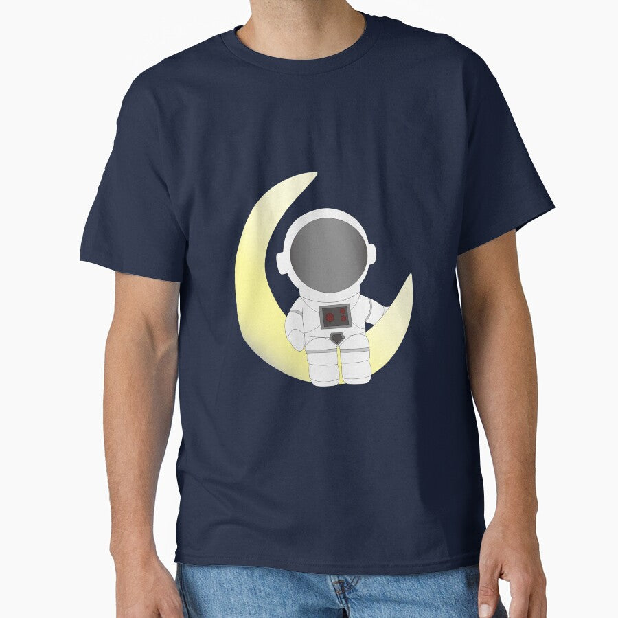 Cute astronaut sitting on the moon by Robloz T-Shirts, Hoodie, Sweatshirt | BlankRebels.com (Image 1)