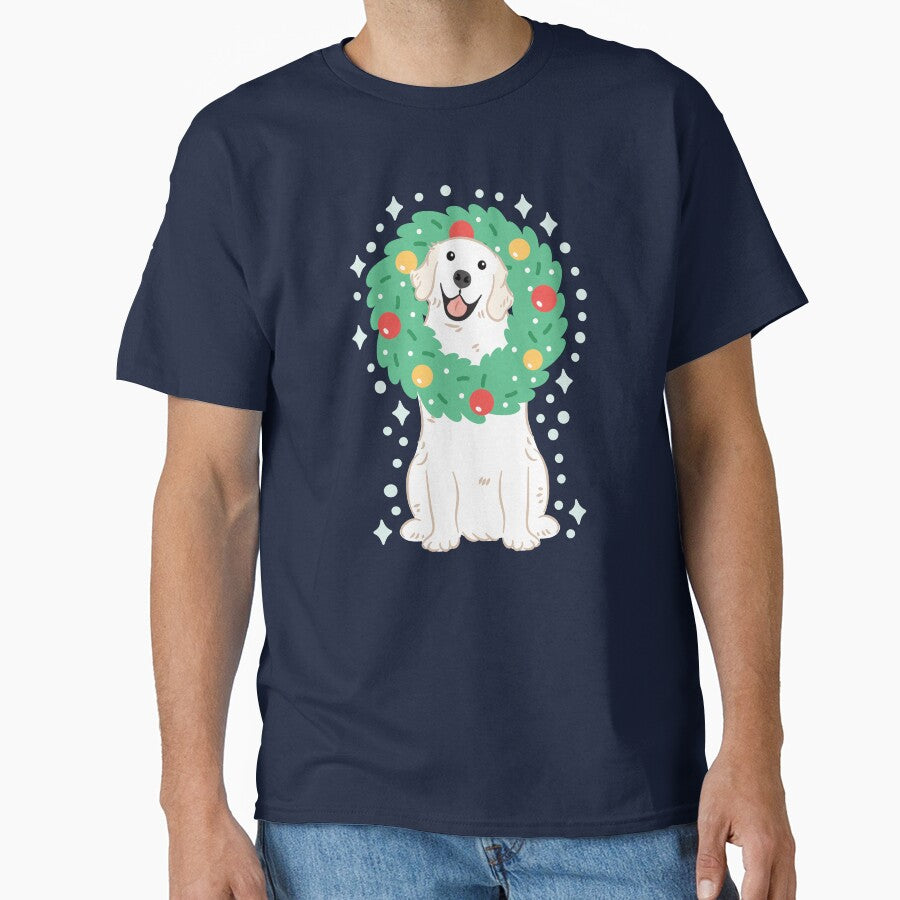 White Golden Retriever Merry Christmas! by Lulupainting T-Shirts, Hoodie, Sweatshirt | BlankRebels.com (Image 1)