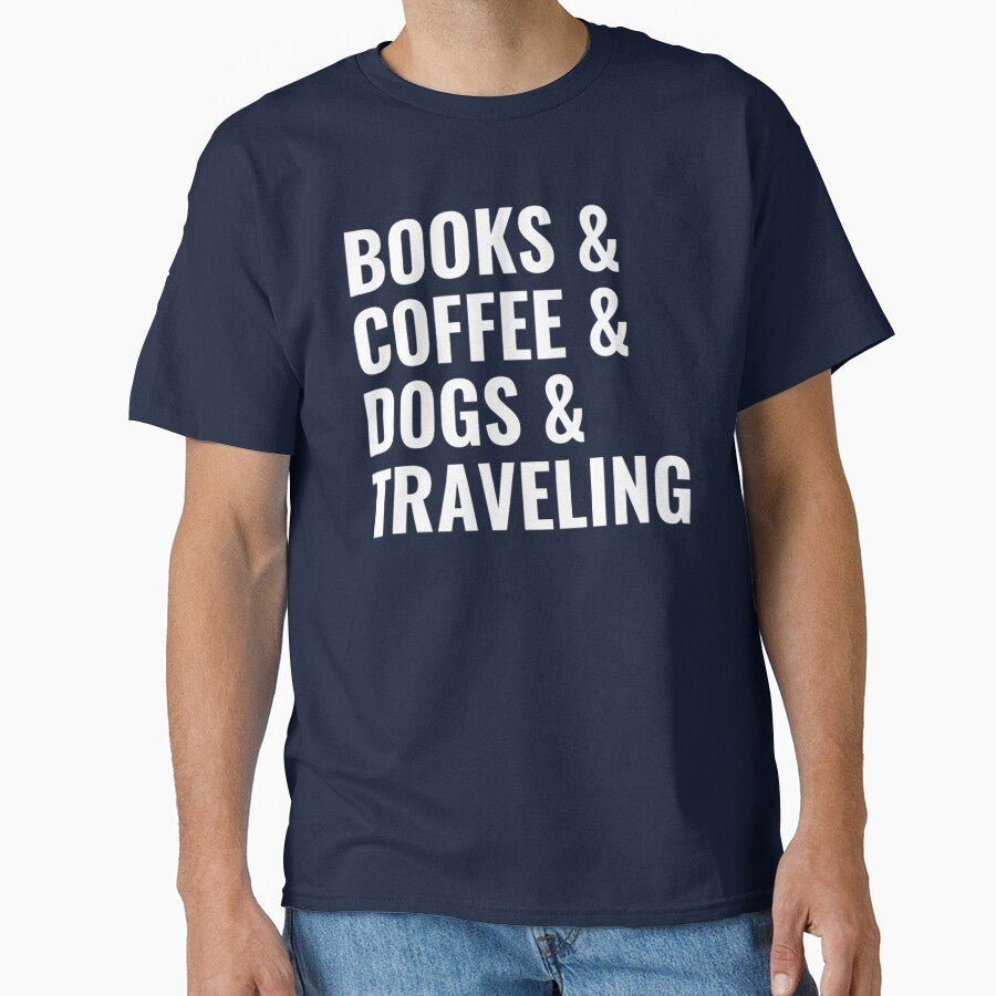 Books And Coffee And Dogs Travelling by chetan786 T-Shirts, Hoodie, Sweatshirt | BlankRebels.com (Image 1)